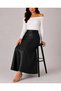 Belt Detail Maxi Boy Bol Black Leather Skirt - 2