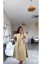 Camel Gabardine Short Sleeve Shirt Dress - 3