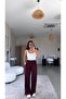 Burgundy Thin Modal Casual Tracksuit - 4