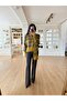 Polo Collar Alya Baklava Pattern Premium Soft Scarf Sweater Set - 4