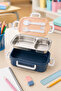 Steel Lunch Box with 2 Compartments, Fork and Spoon, Camping Food Container with Air Lock, Microwave Safe, Bpa Free - 6