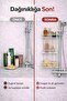 3-Tier White Adhesive Bathroom Shelf, Shampoo Holder Shower Organizer, Metal Bathroom Wall Hanger - 5