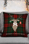 Red Green Plaid Deer Pattern New Year's Set Set of 4 Throw Pillow Covers and Runner - 7