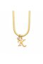 Non-Tarnish Steel Zircon Stone Italian Chain Letter Necklace