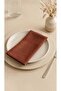 Velvet Textured Premium Brick Color Plain Polyester 6-Piece Seamless Fabric Napkin - 2