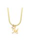 Non-Tarnish Steel Zircon Stone Italian Chain Letter Necklace