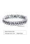 8MM Width 21.5cm Vnox 12/15MM Width Stainless Steel Cuban Chain Bracelets for Men, Silver Color Fash - 5