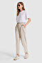Women's Light Khaki Canvas Trousers 50321994-Vr183 - 3
