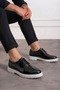 Men's Daily Black Patent Leather Casual Groom Shoes Laced White Sole Classic Shoes K-384 - 3