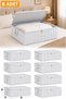 8 Pieces - Anthracite Striped Large Size under Bed and Sofa Bed Type Storage Bag 65X45X22 - 2