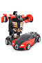 Red One Click Automatic Collision Deformation Robot Boy Gift Dual Form Toy Car Father Son Interactiv