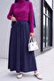 Beli Lace-Up Elastic Pocketed Combed Cotton Skirt -Laci - 4