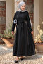 Modal Black Dress with Side Zipper Detail