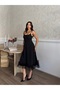 Quality Premium Women's Skirt Tulle Detailed Strap Midi Length Evening Dress Premium Dress - 2