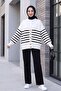 Double Pocket Striped Buttoned Cardigan - 4