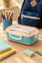 Steel Lunch Box with 2 Compartments, Fork and Spoon, Camping Food Container with Air Lock, Microwave Safe, Bpa Free - 5