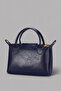 Deep Indigo/Navy Blue Vintage Textured Hand and Shoulder Women's Bag - 4