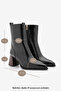 Women's Pointed Toe Thick Heel Boots Esvon Black - 8