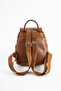 Women's Faux Leather, Multi-Compartment, Zippered, Stylish and Convenient Backpack, Matte Brown - 3