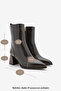 Women's Pointed Toe Thick Heel Boots Esvon Brown - 8