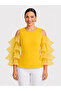 Plus Size Organza Flawed Sleeve Elegant Blouse - 2