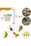 Interactive Spinning Wooden Parrot Perch Toy with 4 Perches for Bird Cage Exercise - 2