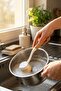 Bamboo Handle Round Head Dish and Pot Cleaning Brush, with Hanging Hole, 24 cm - 2