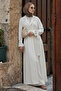 White Set with Stone Detail Linen Dress