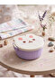 Teddy Bear Three-Compartment Plastic Lunch Box with Fork and Spoon for Children