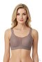 Seamless Bra - Forme |   Brown Laser Cut Seamless Gathering Large Tulle Size Women's Bra - 3