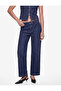 Regular Waist Pocketed Buttoned Wide Leg Ribbed Denim Trousers - Culotte Jeans - 3