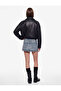 Cotton Buttoned Slim Fit Mini Denim Shorts Skirt - 4