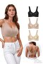 Seamless Bra - Curve |   Laser Cut Seamless Gathering Plus Size Women's Bra 3-Pack - 3