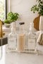 Liva 2-Piece Glass Liquid Soap Dispenser Set, White with Metal Stand, Sponge Holder, Handle, 2 X 500 Ml, 24X9.5X23 Cm. - 2