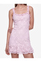 Ruffle Detail Slim Fit Square Neck Sleeveless Mini Floral Lace Dress - 3