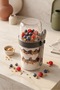 5817 Yogurt Muesli Container – Practical Portable Snack Container with Spoon – Anthracite 400Ml+200Ml