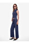 Regular Waist Pocketed Buttoned Wide Leg Ribbed Denim Trousers - Culotte Jeans - 2