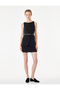Belt Detailed Sleeveless Crew Neck Layered Mini Dress - Black - 2