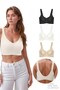 Seamless Bra - Curve |   Laser Cut Seamless Gathering Plus Size Women's Bra 3-Pack-2 - 4