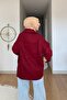 Burgundy Buttoned Oversized Canvas Jacket - 2