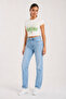Women's Printed Round Neck Short Sleeve Stretchy Crop T-Shirt 6005 - 5