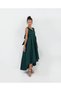 Girl's Asymmetrical Emerald Green Wrap Dress Birthday Party Graduation Dress - 3