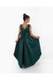 Girl's Asymmetrical Emerald Green Wrap Dress Birthday Party Graduation Dress - 5