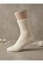 Men's Derby Wool Socks Fo 8001 Ecru 51% Recycled Wool Blend, Stylish Derby Knit, Warm and Durable Winter Socks
