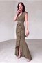 Women's Scuba Crepe Fabric Double-Breasted Collar Skirt Flared Evening Dress Graduation Wedding Khaki Dress - 3