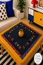 Black Poppy Embroidered Table, Coffee Table, Fiskos, Sofa Cover