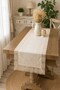 Embroidered Lace Buldan Fabric-İşi Natural Runner, Tablecloth, Console Cover, Coffee Table Cover 50X130 cm