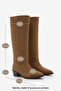 Women's Pointed Toe Cowboy Bellows Zipperless Western Boots Mivez Tan Suede - 8