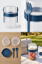 Food Carrying and Storage Container with Lid, Spoon and Fork, Navy Blue, 650 ml - 5