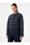Crew Neck Long Sleeve Cropped Tweed Jacket with Metal Button Accessories - 2